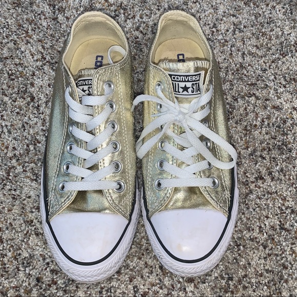 GOLD CONVERSE ALL STARS - Picture 1 of 4